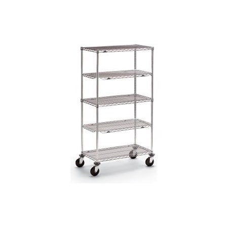 Metro Metro qwikSLOT Wire Shelf Truck w/3 Shelves, 800 lb. Capacity, 48"L x 18"W x 68"H 4728500